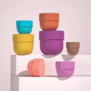 Custom Cream Plastic Jars